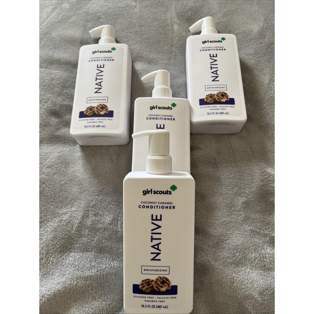 Native Conditioner Girl Scouts Samoya Caramel NEW 16.5 oz Moisturizing Pump 4 Pk